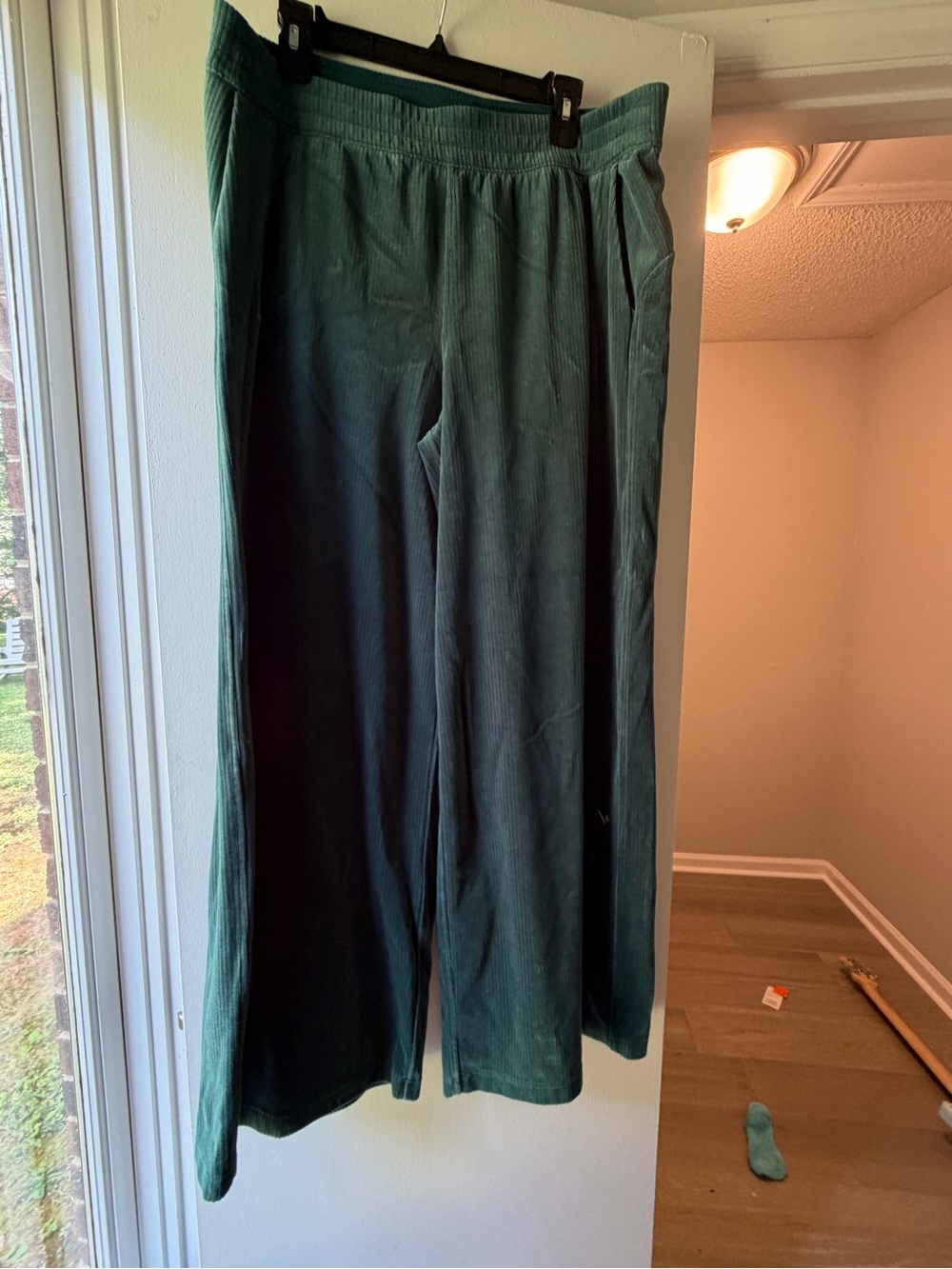 Lululemon Teal Wide Leg Corduroy Pants Size 14